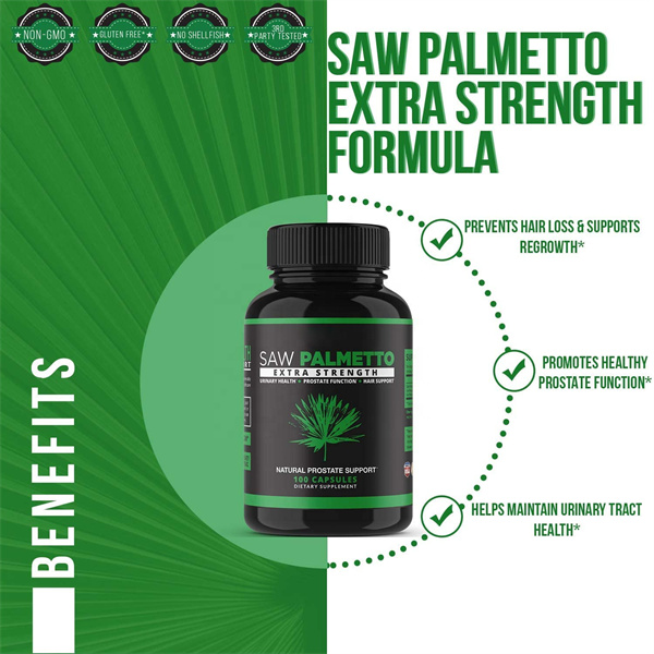 OEM ODM Vegan Natural Prostate and Hair Growth Support Saw Palmetto Capsules