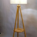 American-style solid wood three-legged floor lamp