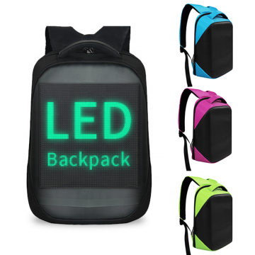 Backpack a LED intelligente - Backpack Laptop Black Fashion con schermo pixel digitale e controllo delle app (Unisex)