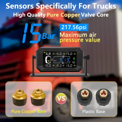 6 Wheels Sensor Solar Tire Pressure Monitoring System