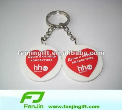Heart shape rubber keychain