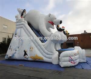 2016 CE wholesale large White bear inflatable slide