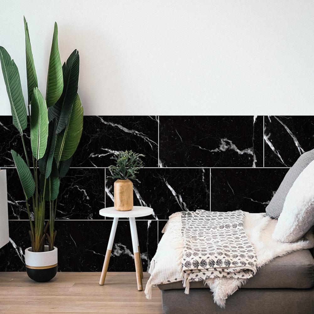 Self-adhesive 3d Marble Wallpaper Waterproof Non-slip Floor Sticker Living Room Bathroom Kitchen Backsplash Tiles Peel and Stick