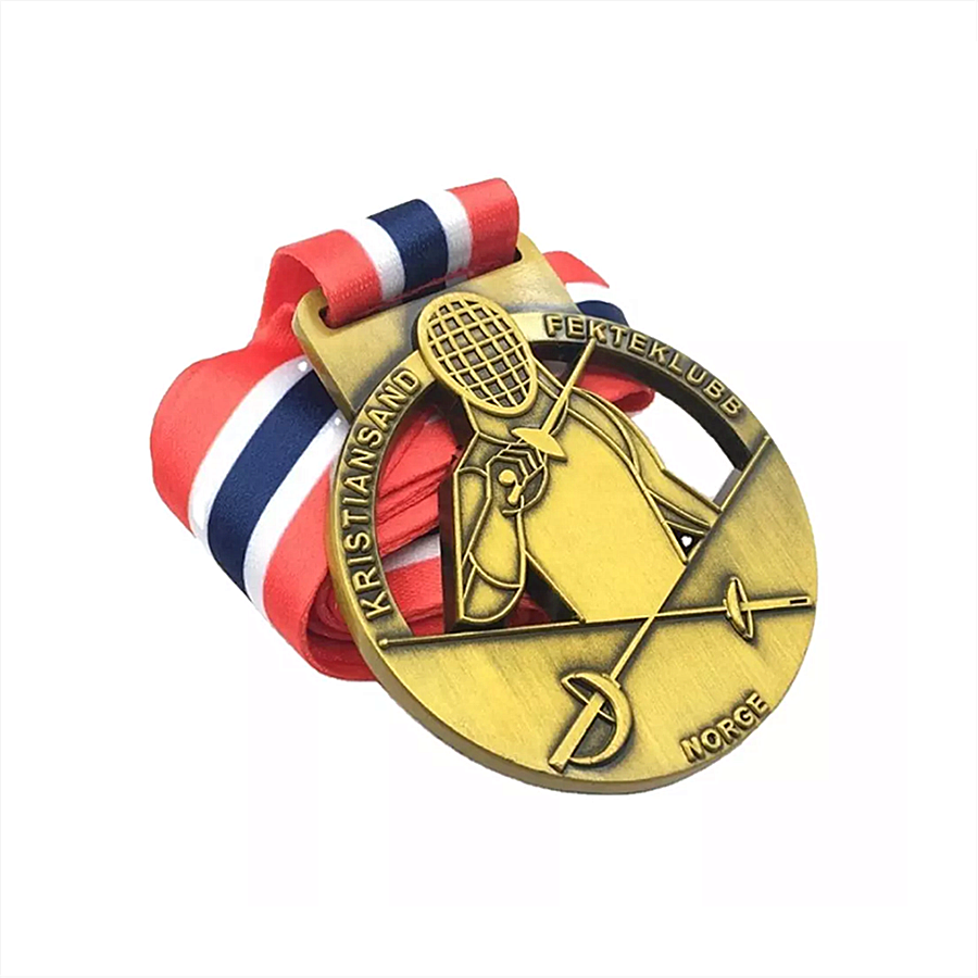 Hoogwaardige op maat gemaakte bronzen schermen medaille