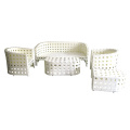 Outdoor Wicker Set White Garden Dining Set