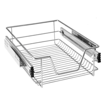 Chrome Finish Kitchen Slide Out Wire Storage Basket