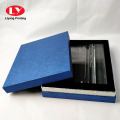 Blue Paper Rigid Cardboard Boxes Acrylic Gift Packaging