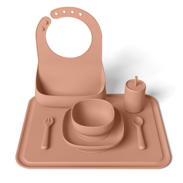 幼児のためのベビーシリコーン供給セット食器