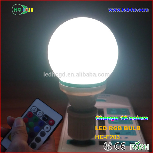 Full Color Rotating Lamp RGBW Stage Light 3W rgb Bulb led e27 disco light with ir remote for Party/Bar/KTV/pub