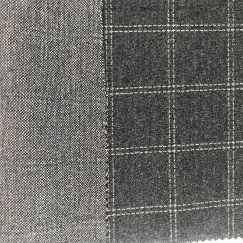 Jacquard de punto doble de diseño a cuadros