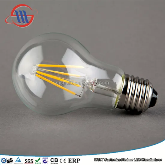 Haining Mingshuai A60 Vintage LED Filament Bulb 8W E27 CE/RoHS Certified