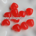 Charms de perles de coeur de translucidité en plastique acrylique 15 * 18MM