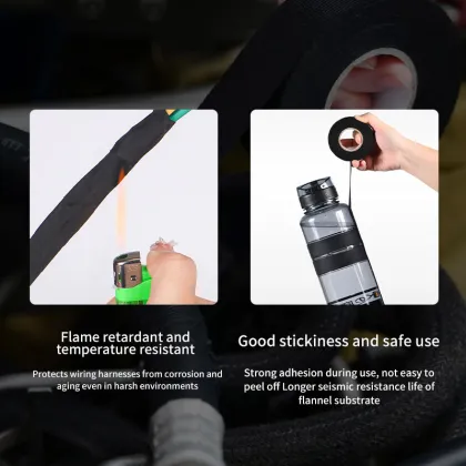 Automotive Wiring Harness Flannel Tape - No Residue