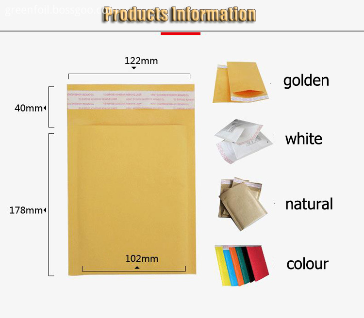 Colored Kraft Bubble Mailers