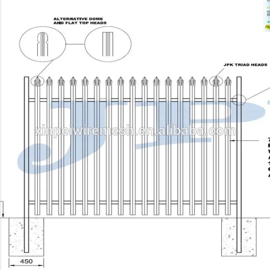 2014 hot sales hot dipped galvanized steel palisade fencing for protection(china factory)