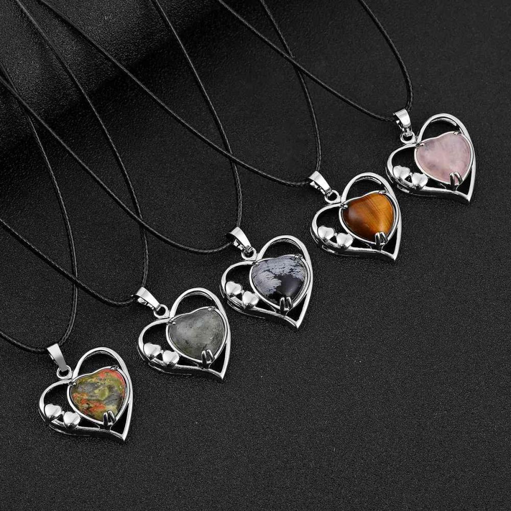 LOVE Heart Birthstone Colliers pour les femmes Pendant Gemstone Forever Diamond Bijoux de la Saint-Valentin Anniversaire de Noël