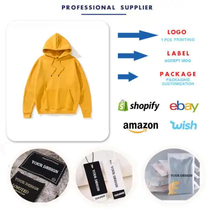 100% Cotton Men's Hoodies: Heavyweight Drop Shoulder Sweatshirts with Custom Logo Pullover