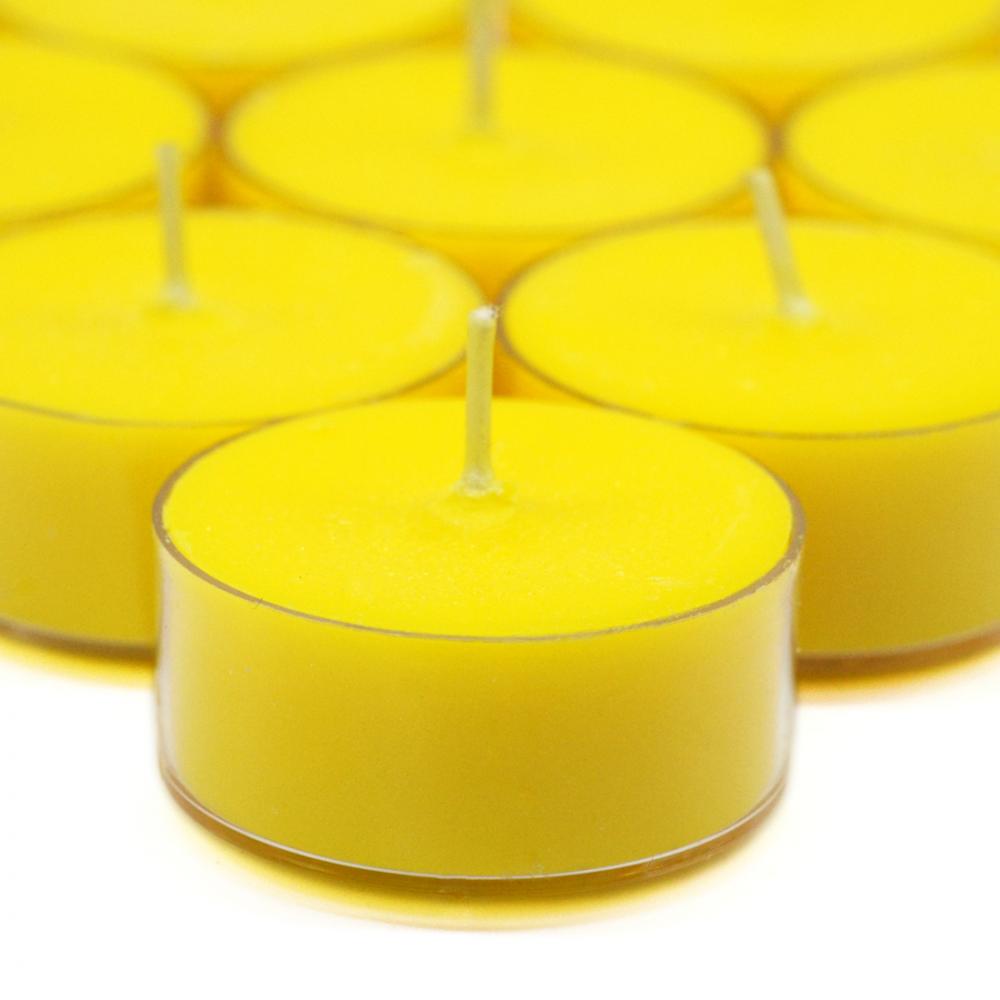 Zitronenduft gelb gefärbte Soja -Wachs -Teeleuchten