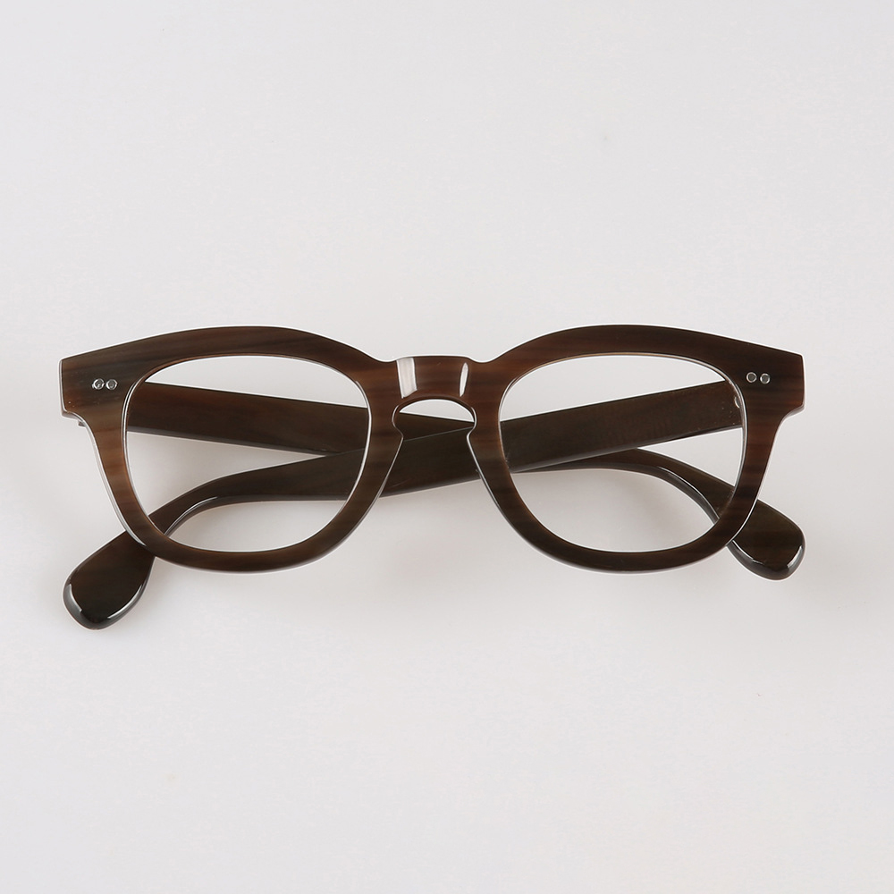 Designer Dark Red Buffalo Horn Optical Frames