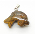 Dolphin Shape Yellow Tiger colgante de ojo