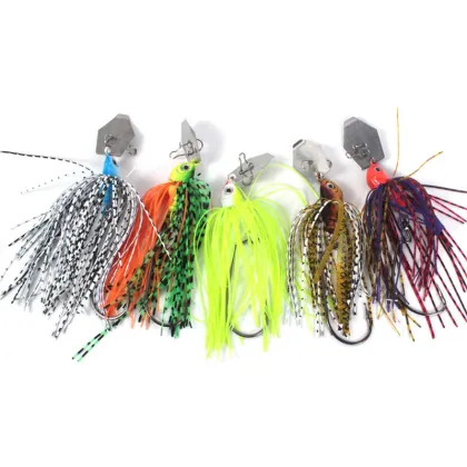 Bass Fishing Lure Jig Head Spinner Bait with Silicone Skirt Hooks" could be shortened to:

"Bass Fishing Jig Spinner Bait with Silicone Skirt