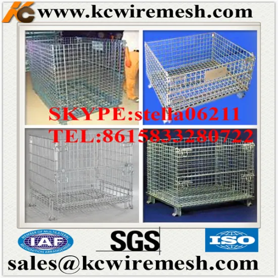 Factory!!!! Cheap!!!! KangChen Heavy Duty Collapsible Steel Welded Wire Containers, storage container