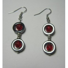 Hematite Earring with silver color finding