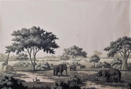 Hand painted wallpaper