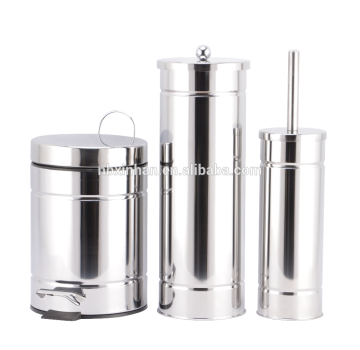 New bathroom sets Stainless Steel toilet brush sets and waste bin