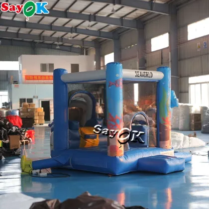 Colorful Inflatable Bouncy Castle Seaworld Combo Bouncer Slide