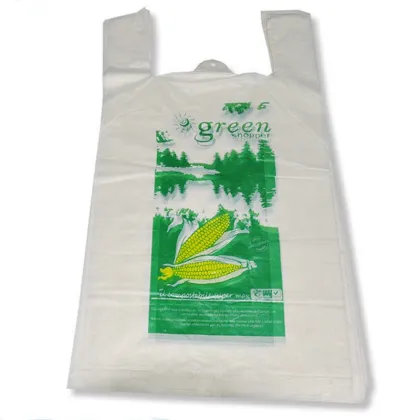 Full Biodegradable Plastic Bags Supermarket Shopping Bagstakeaway Packaging Bags