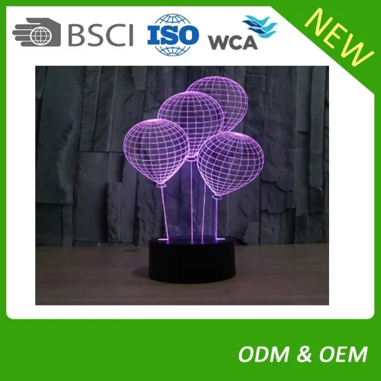 Wholesale Colorful Table Optical 3D illusion LED Night light