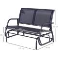 Modern 2-Person Outdoor Rocking Glider Bench
