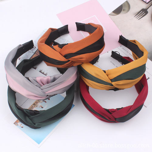 2023 New Women and Girls Knot Hair Accessories Headband with Stripes