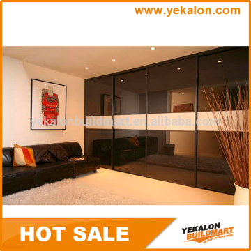 Black back painted glass sliding door wardrobe