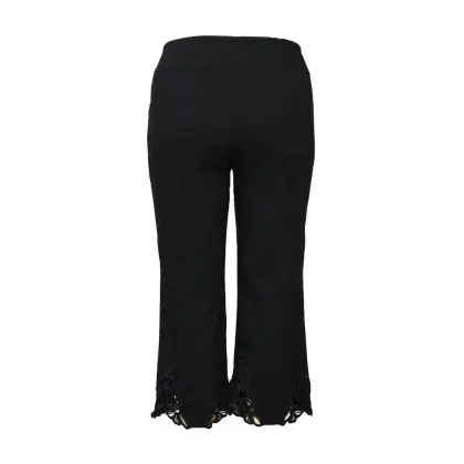 Ladies Millenium Crop Triangle Crochet Lace Leg Opening