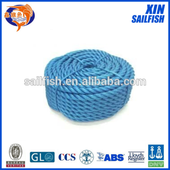 good price 3 strand blue color polypropylene rope 6mm nylon rope