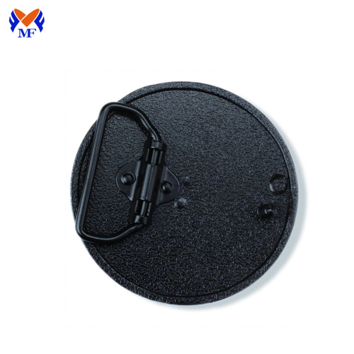 Round shape metal buckle with 3D logo