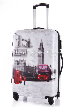 Big Ben Printing Travel Trolley Luxury Luggage PC+ABS UK Trolley Luggage Set