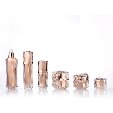 Hot Selling Luxury Cream Acrylic Jar Lotion Bottle Sets