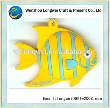 fish shaped 3d pvc rubber keychain/fridge magnets tourism souvenirs