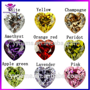 8mm Colors Cubic Zirconia Birthstone Heart America Loose CZ Earring