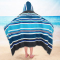 Stripe Cotton Kids Ballione da bagno con cappuccio Poncho Wrap