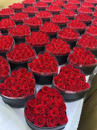Hot Selling Preserved Flower Heart Shaped Box - Preserved Red Real Rose Gift Box