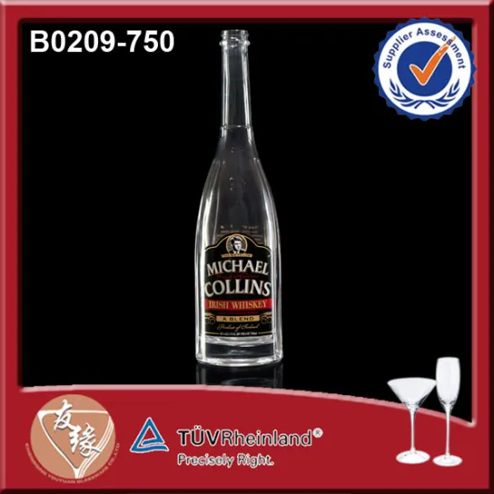 Big Whiskey Bottle Picture Long Neck 750 ML Glass Whiskey