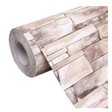 1.22m 3D brick pattern PVC wallpaper with glue