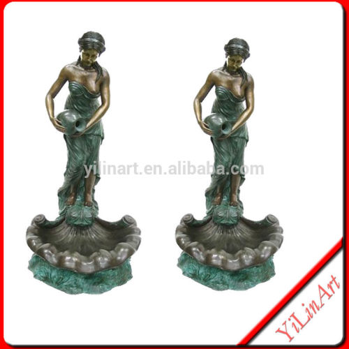 Woman With Jar Bronze Fountain Statue YL-K155