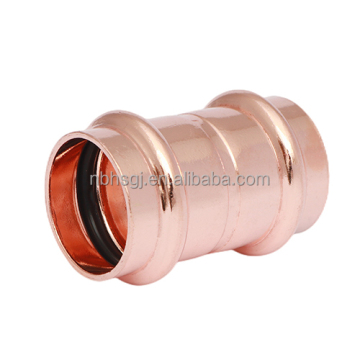 Equal Coupling with Roll Stop CXC Copper Press Fittings: V Profile Plumbing Supplier - BS8751/EN1254