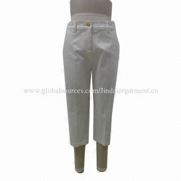 Women's pants, made of 97% cotton and 3% spandex