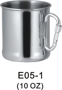 Stainless Steel Camping Mug with Carabiner Lock Handle